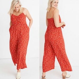 Madewell Ruched Wide Leg Jumpsuit Prairie Posie 20